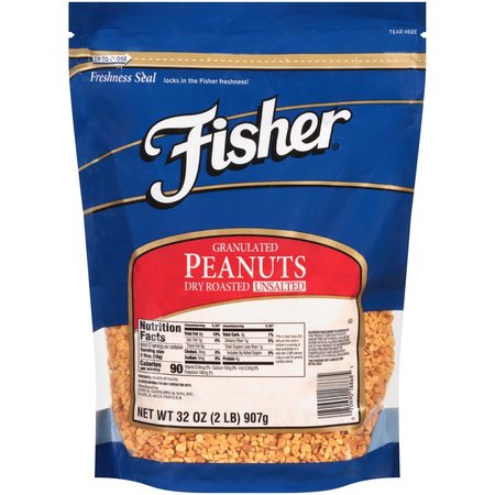 Fisher Fisher Dry Roasted Granulated Peanuts No Salt 32 oz., PK3 18868A